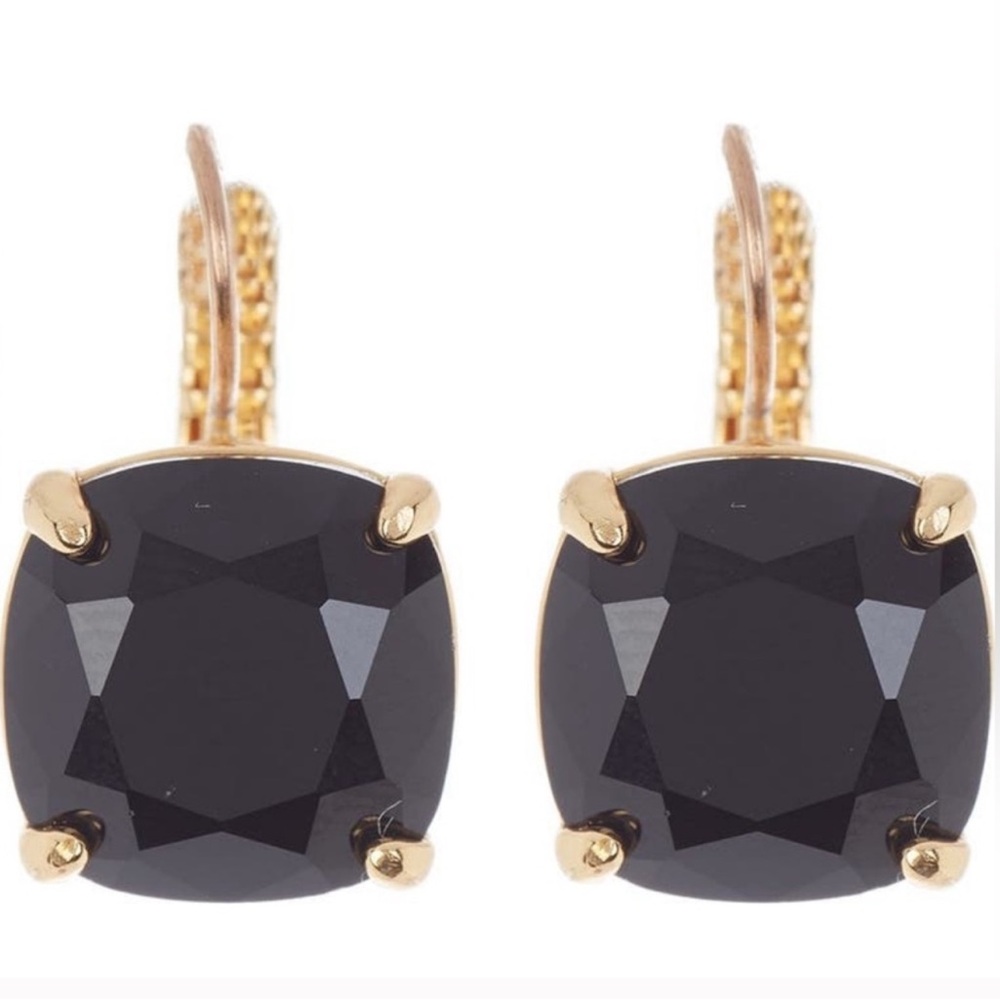 Kate Spade ♠️ Princess-cut jet black cubic zirconia drop earrings - Picture 3 of 3